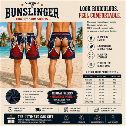 Bunslinger™ Cowboy Swim Shorts